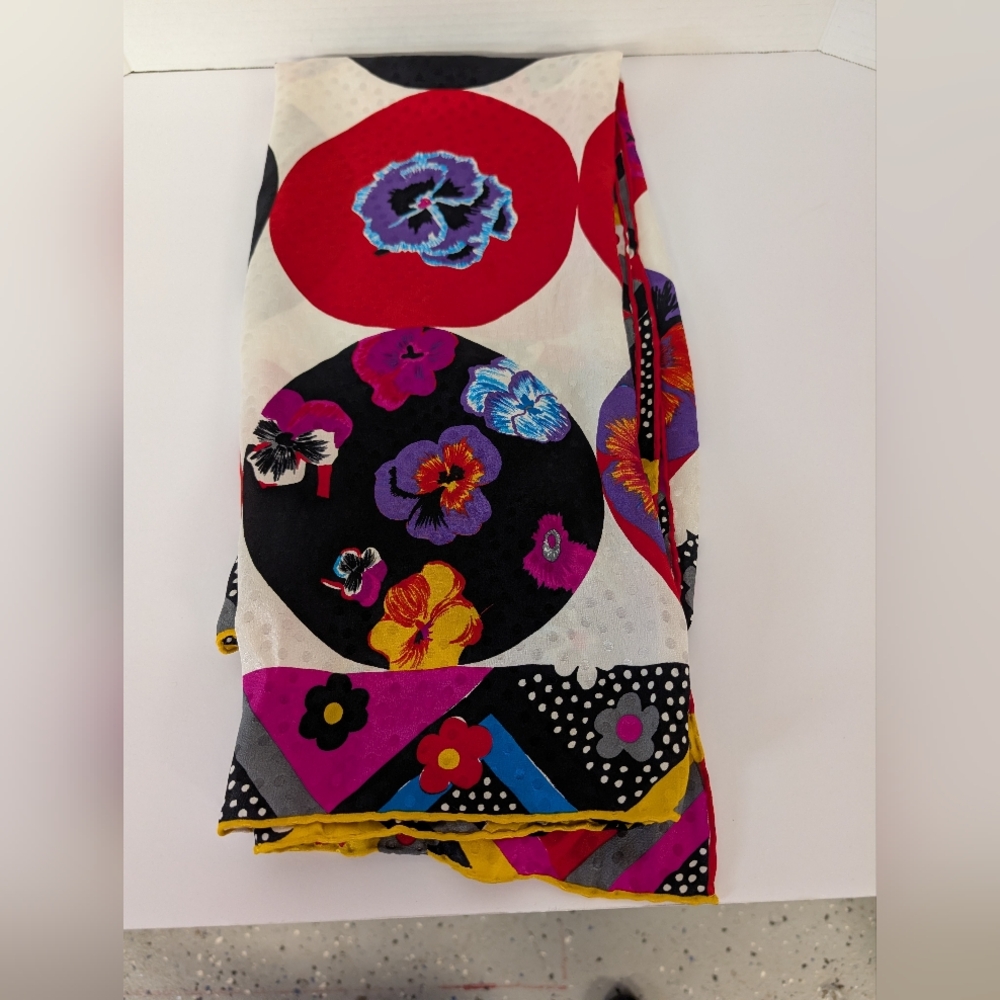 Silk Scarf Bright Colors NWT